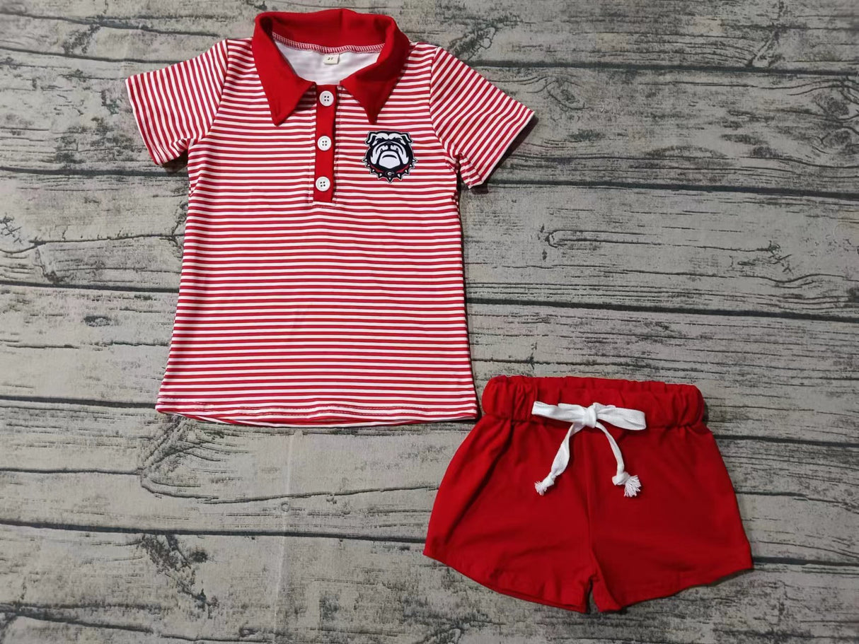MOQ 3 pcs G dog stripe polo shirt shorts boy team clothes