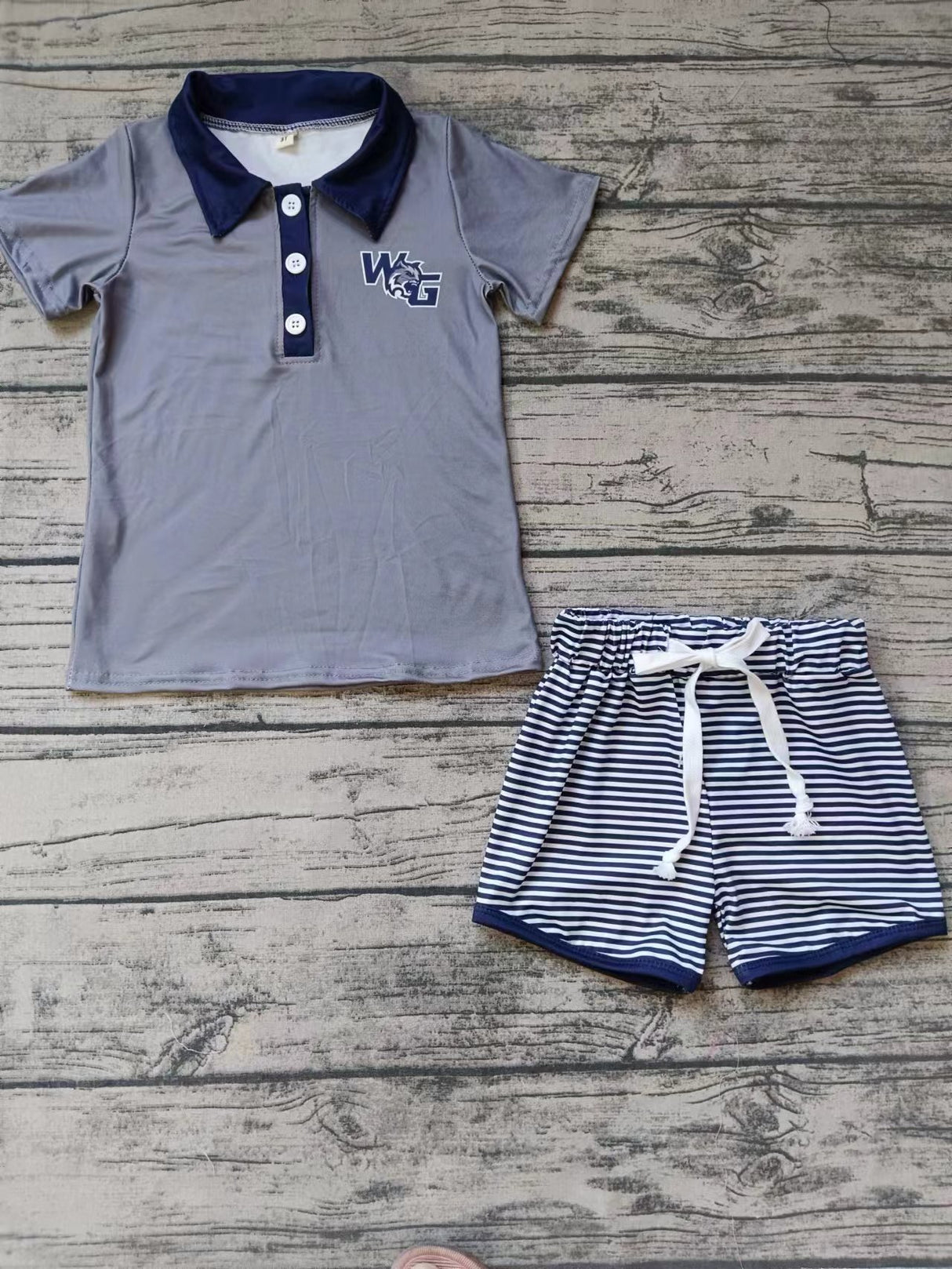 MOQ 3 pcs W G polo shirt shorts boy team clothes