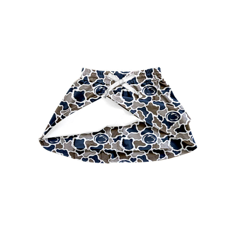 MOQ 5 pcs navy camo kids girls team active skirt