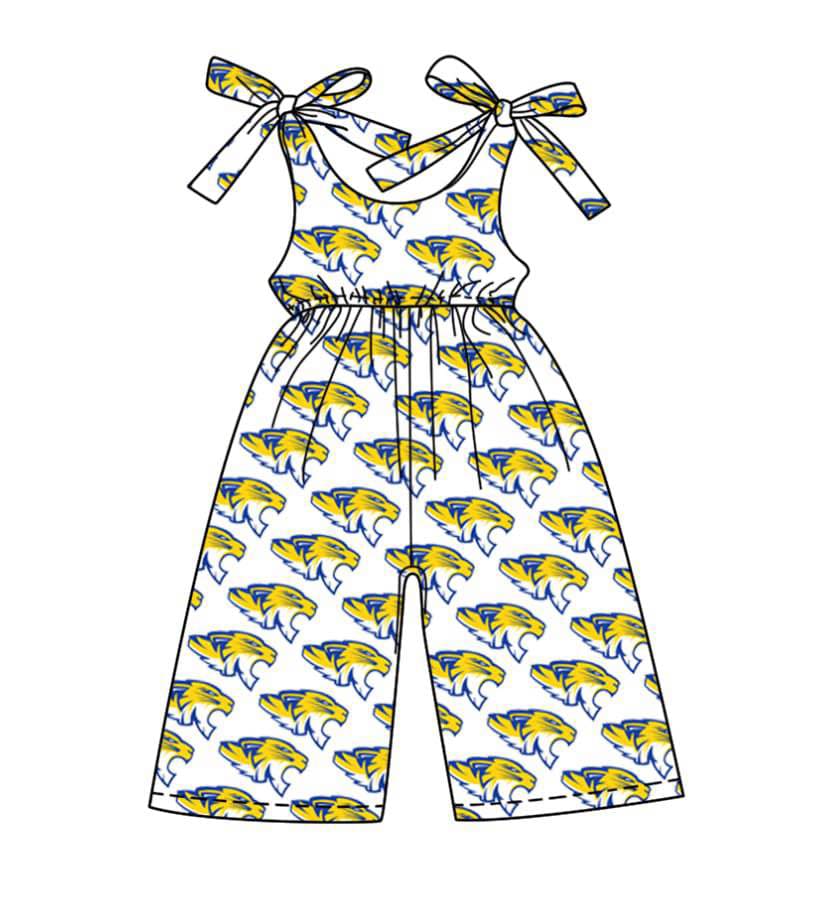 Deadline July 15 2025 yellow blue straps girls team jumpsuit