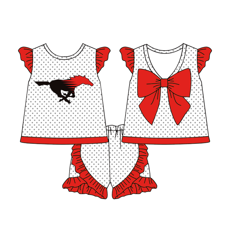 Deadline July 17 2025 red polka dots bow kids girls team clothes