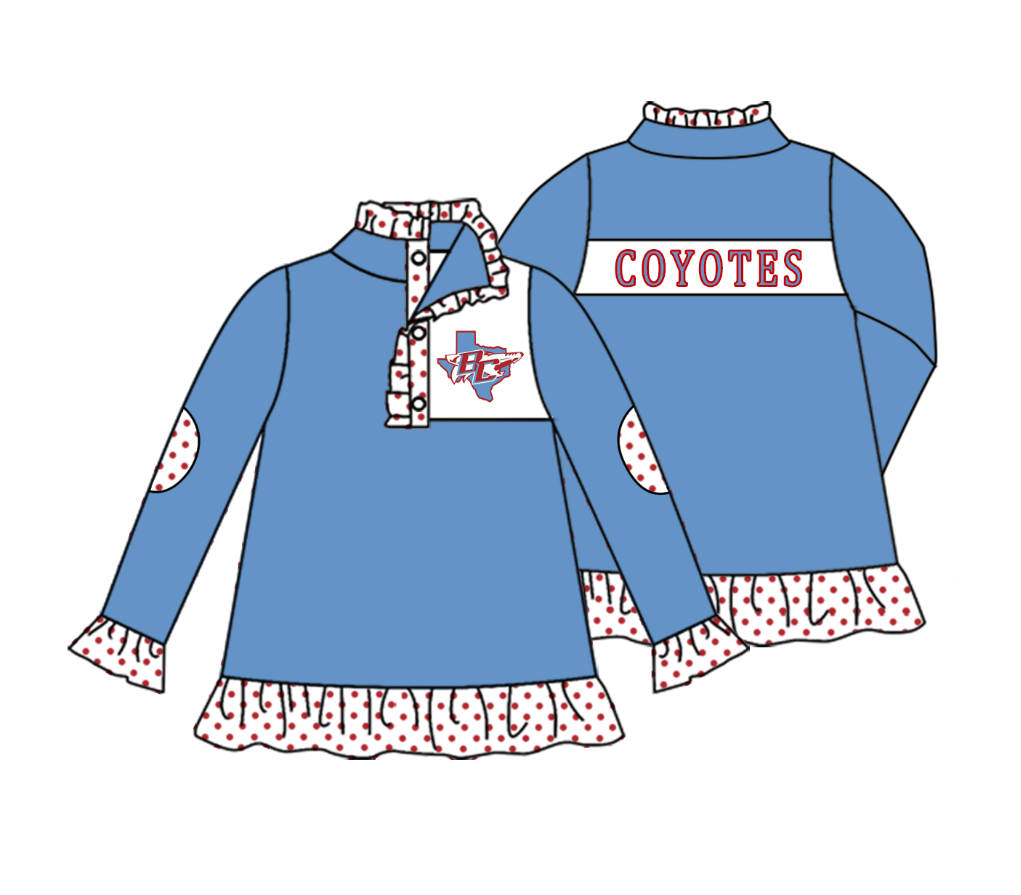 Deadline July 17 2025 B C long sleeves polka dots girls team pullover