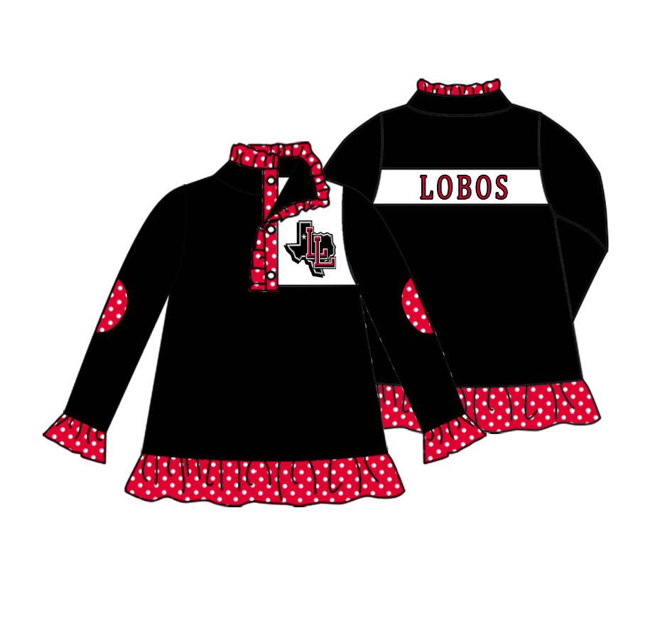 Deadline July 17 2025 L L long sleeves polka dots girls team pullover