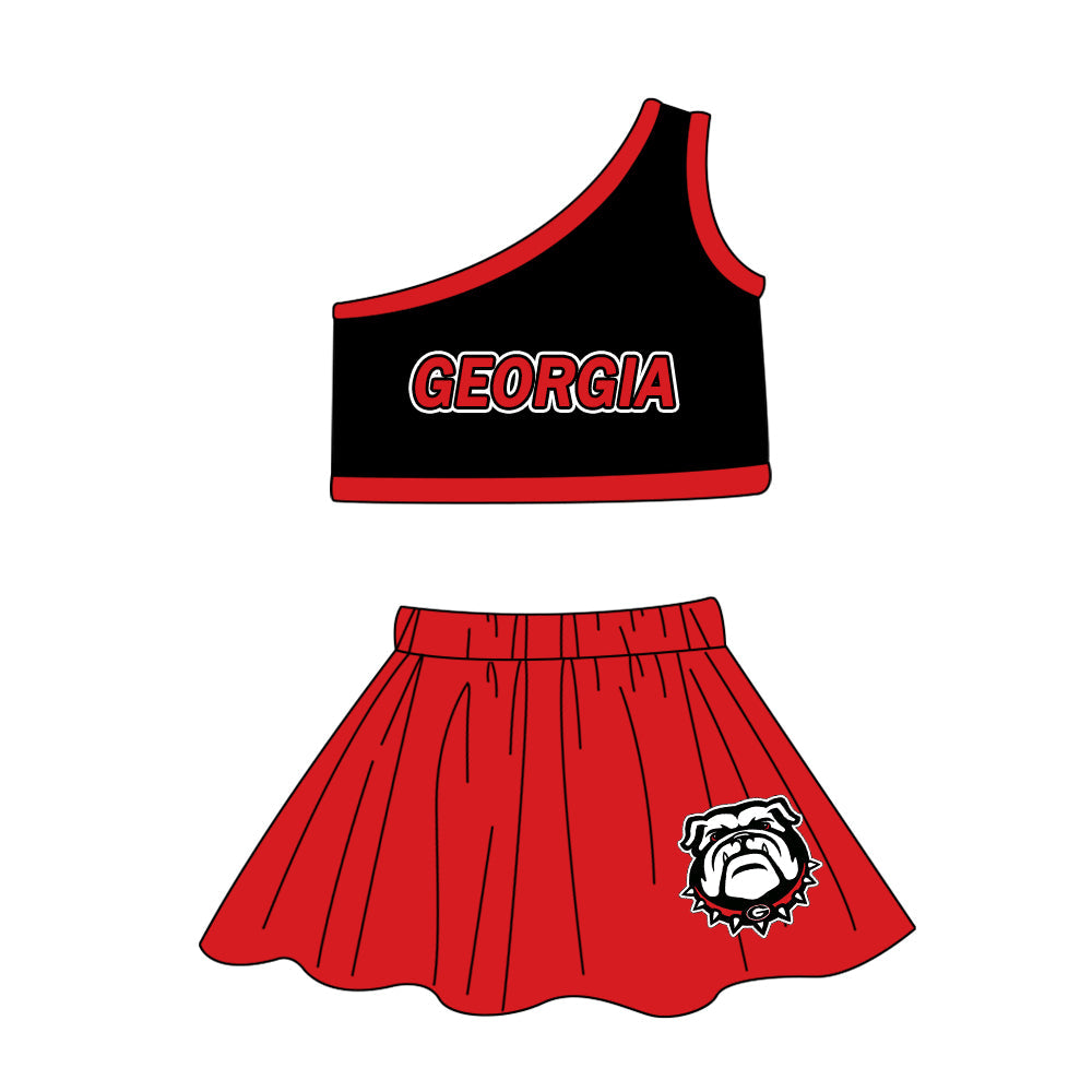 Deadline March 4 One shoulder G top dog skirt girls team outfits