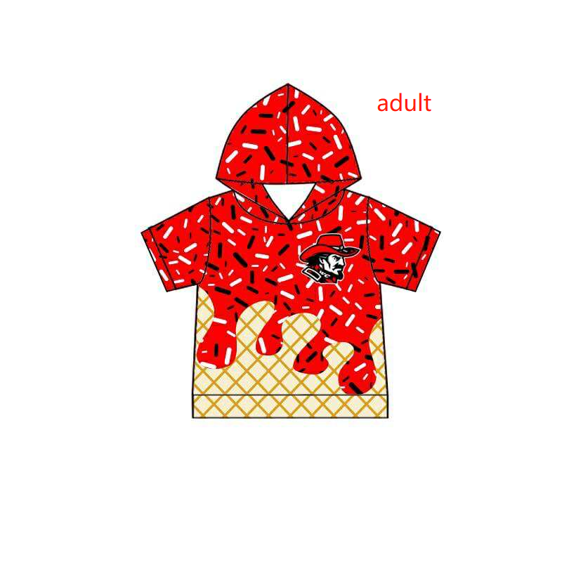 Deadline July 29 2025 short sleeves red ice cream adult team hoodie