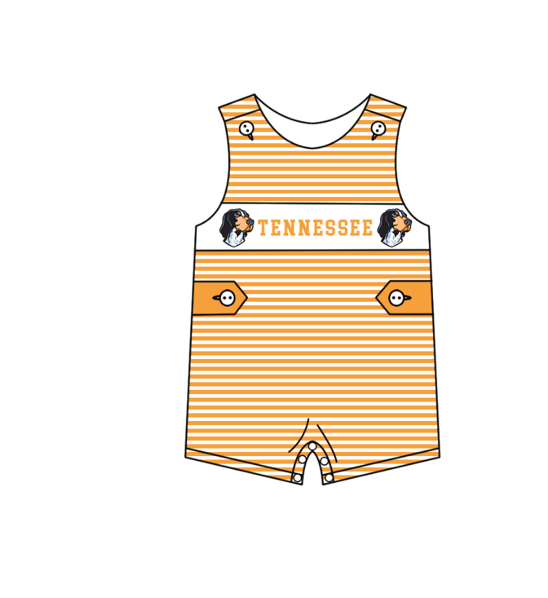 MOQ 5 pcs orange stripe sleeveless T baby boys team romper