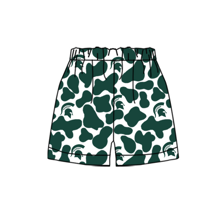 MOQ 3 pcs M green camo kids boys team shorts