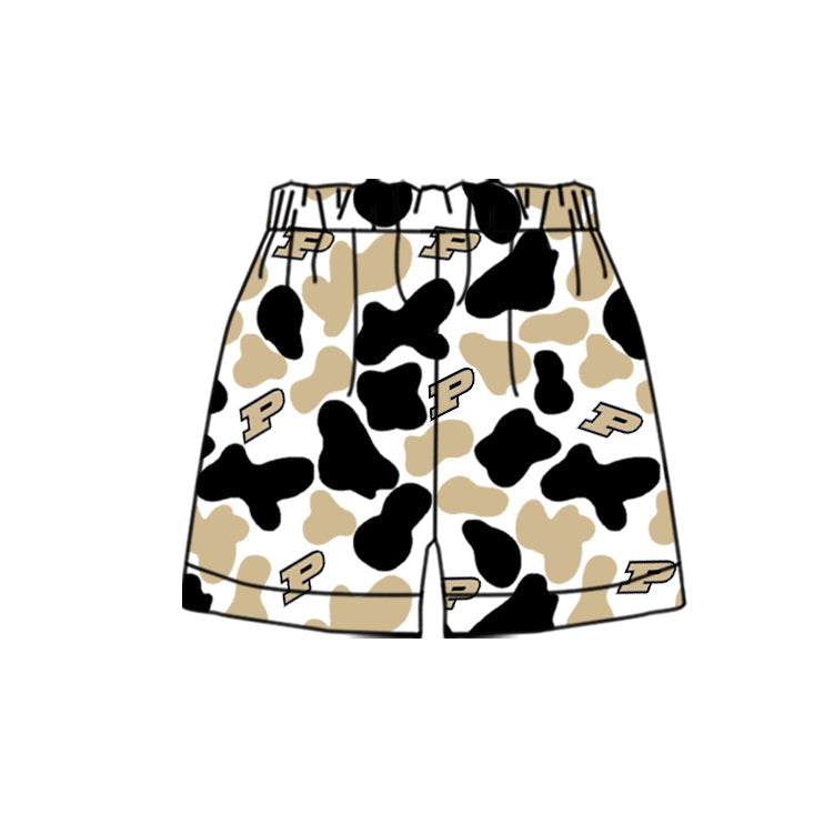 MOQ 3 pcs P khaki camo kids boys team shorts