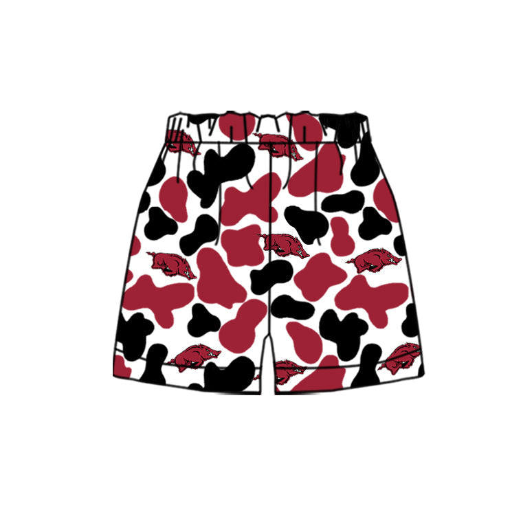 MOQ 3 pcs hogs maroon camo kids boys team shorts