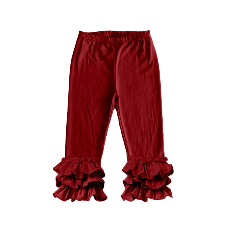 Deadline Jan 27 Maroon triple ruffle kids girls pants