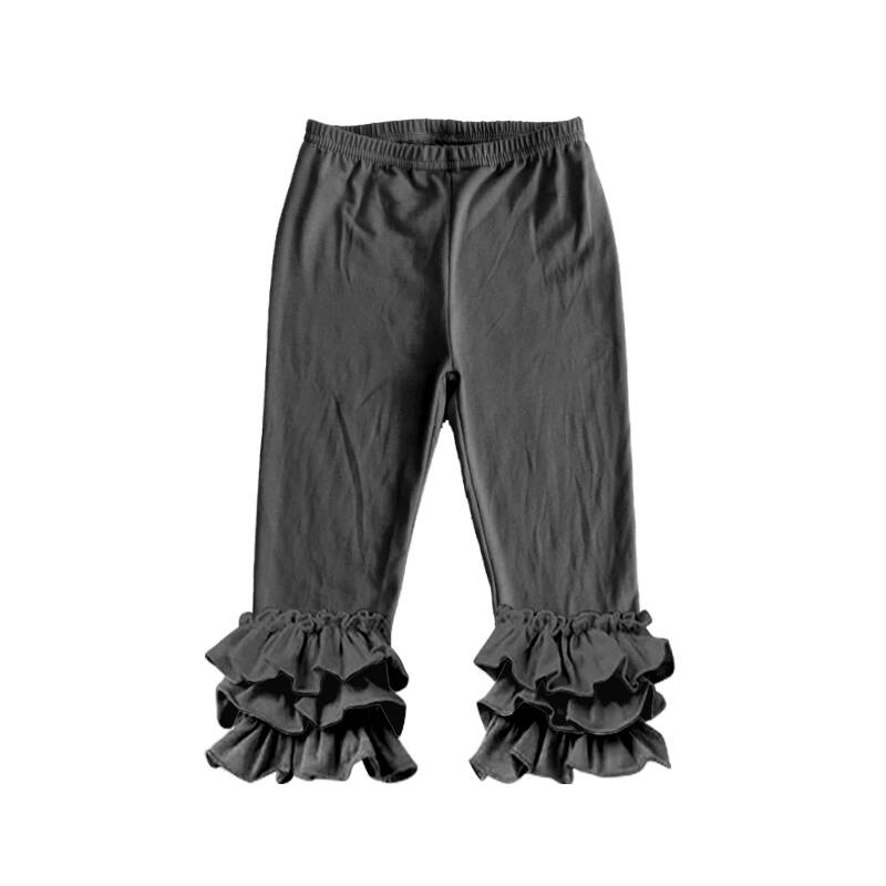 Deadline Jan 27 Dark grey triple ruffle kids girls pants