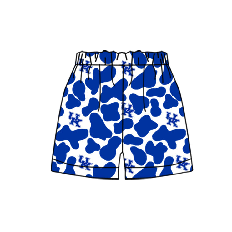 MOQ 3 Blue U K camo kids boys team shorts