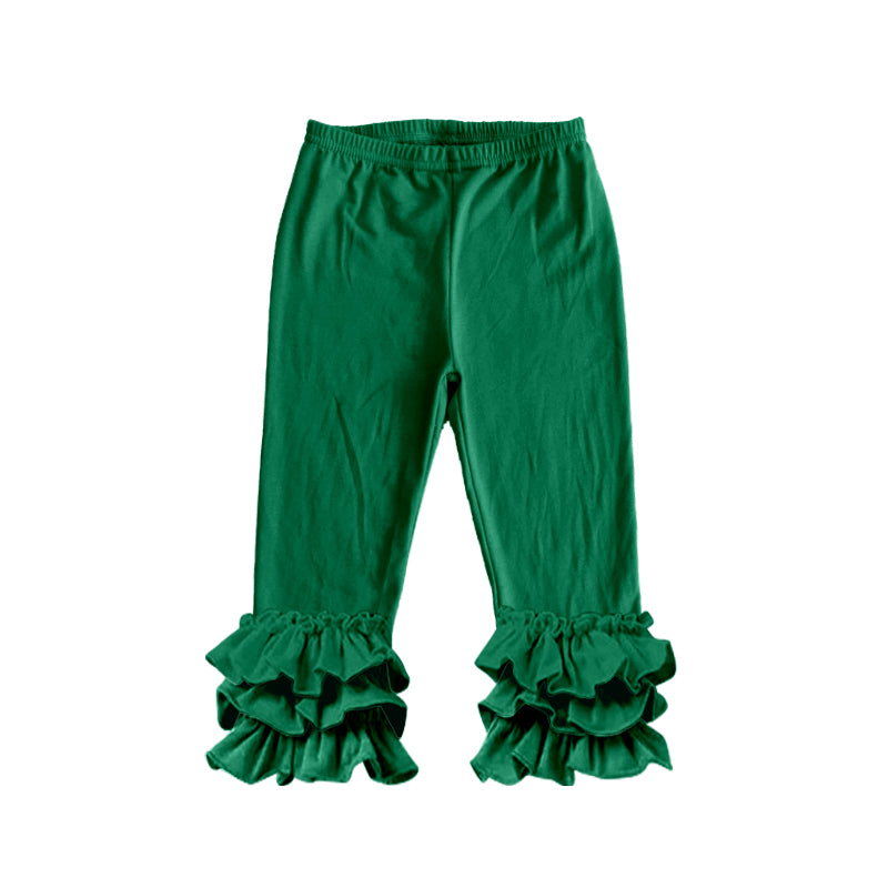 Deadline Jan 27 Green triple ruffle kids girls pants