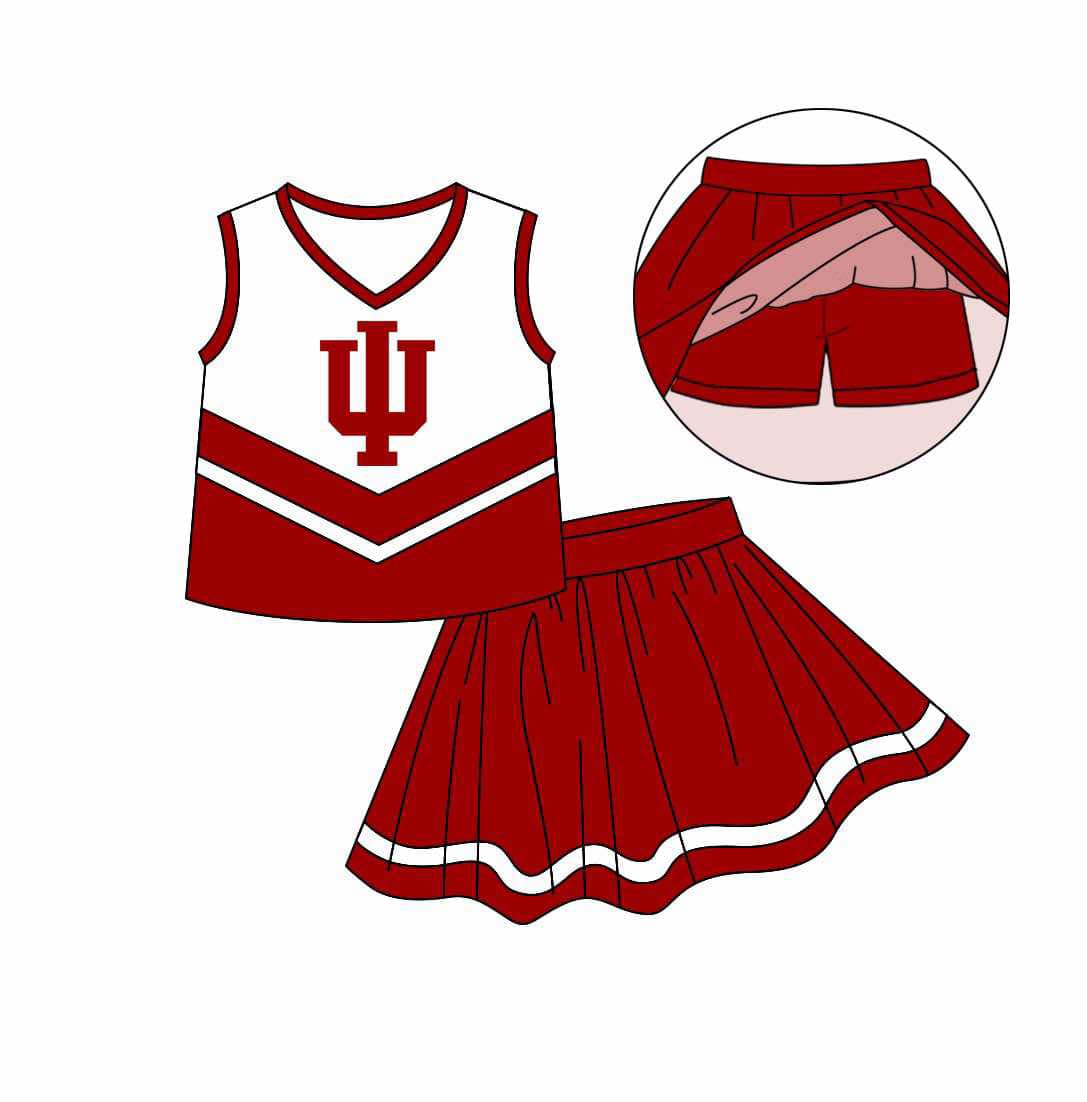 Deadline Feb 20 sleeveless I U top red skirt girls team outfits