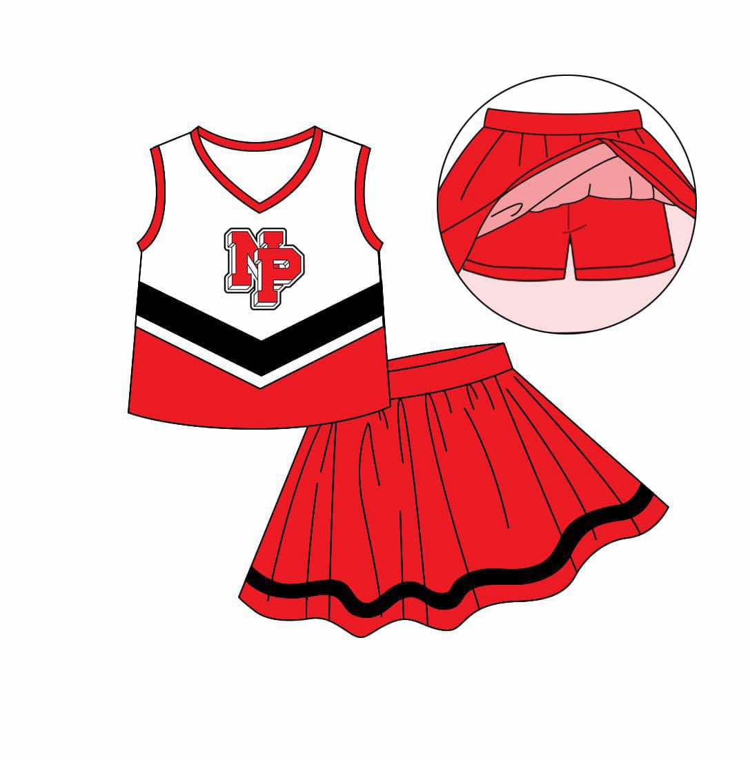 Deadline Feb 20 sleeveless N P top red skirt girls team outfits