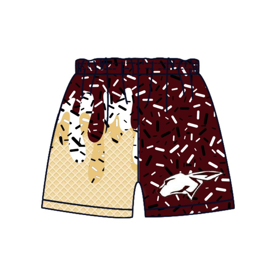 Deadline July 29 2025 white maroon ice cream sprinkle boys summer team shorts