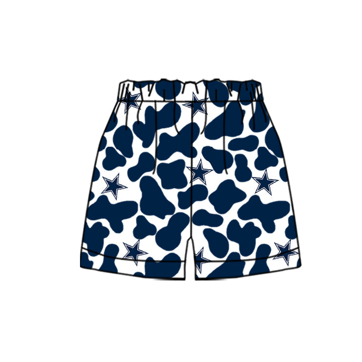 MOQ 3 pcs cowboy blue camo kids boys team shorts