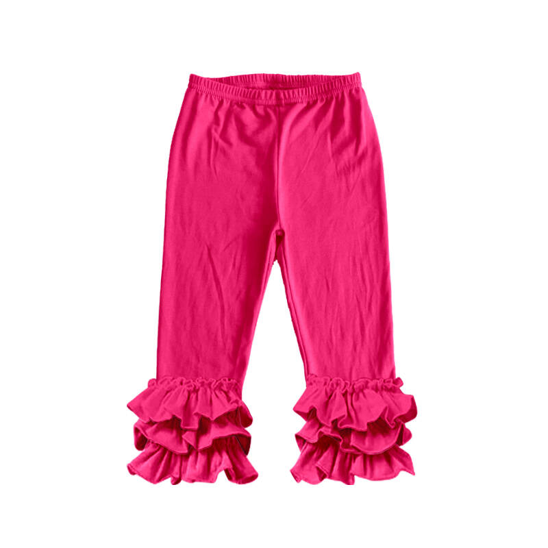 Deadline Jan 27 Hot pink triple ruffle kids girls pants