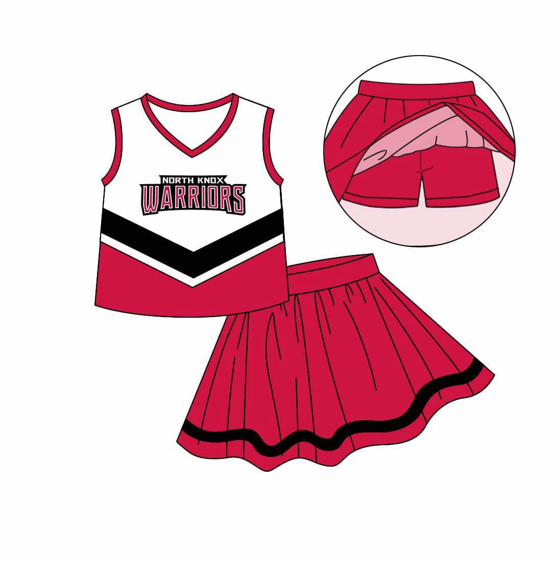 Deadline Feb 20 sleeveless top dark red skirt girls team outfits