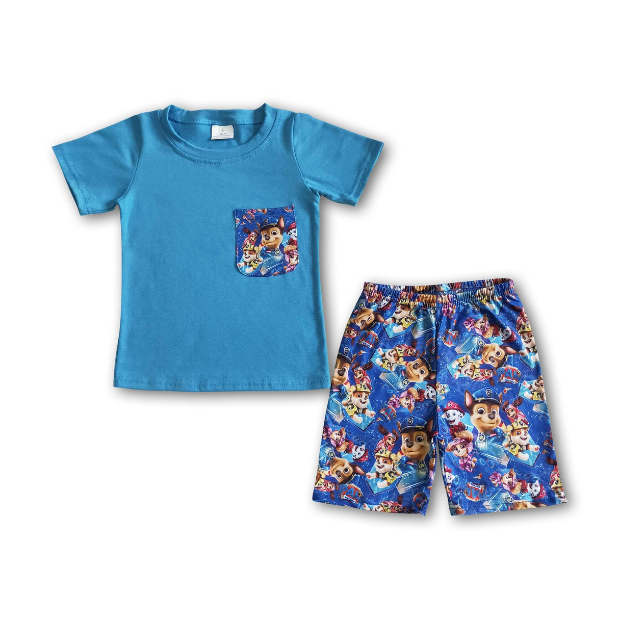 Short sleeve pocket dog shirt baby boy cute summer clothes