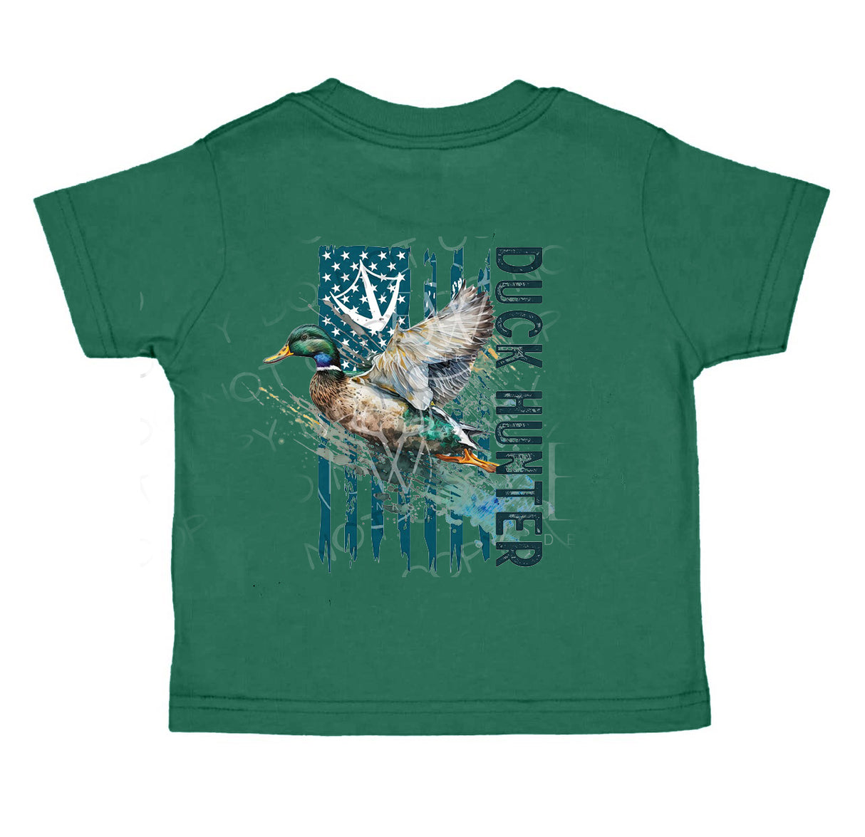 MOQ 5 solid front duck hunter back short sleeves kids shirt
