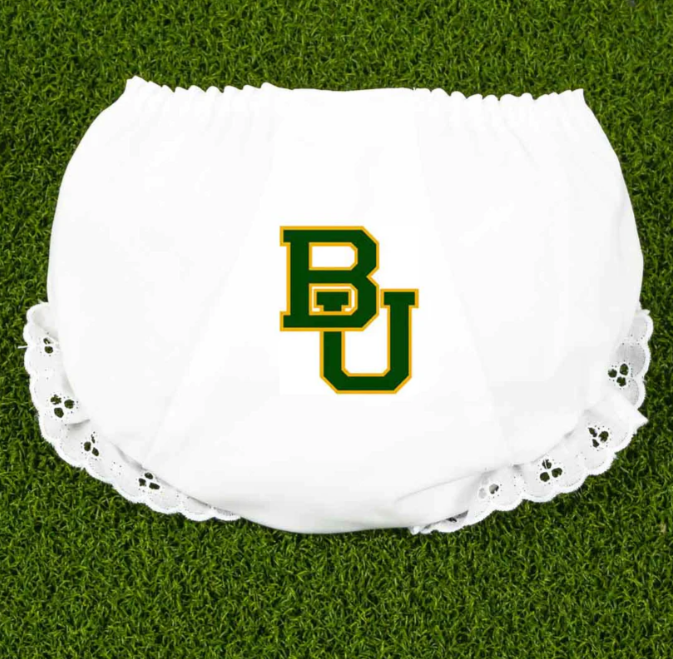 MOQ 3 pcs B U white baby girls team bummies