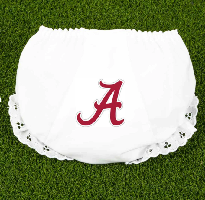 MOQ 3 pcs A white baby girls team bummies