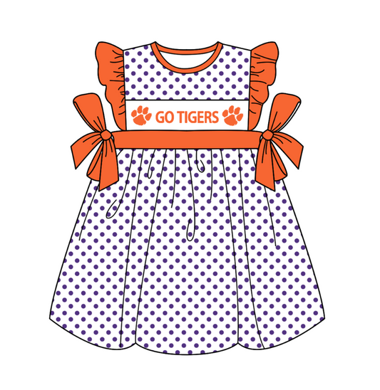 Deadline April 26 flutter sleeves polka dots tiger girls team dress