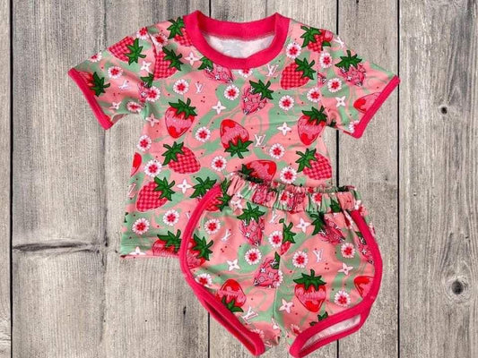 Deadline April 26 short sleeves strawberry top shorts girls clothes