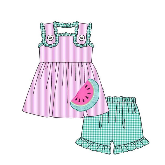 Deadline May 16 watermelon tunic ruffle shorts girls clothes