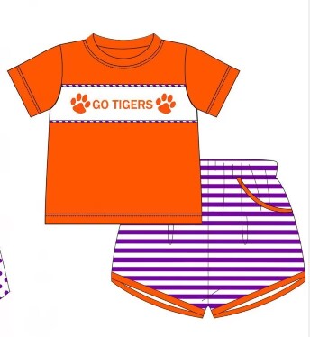 Deadline Aug 17 tigers top stripe shorts boys team clothing