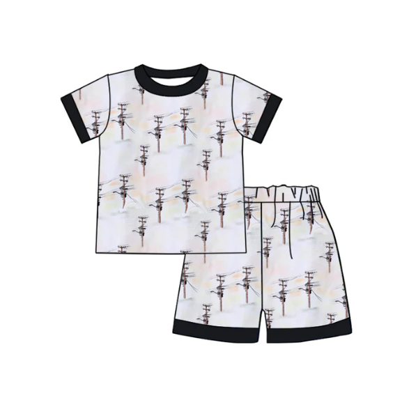 Deadline Aug 22 short sleeves lineman kids boys pajamas