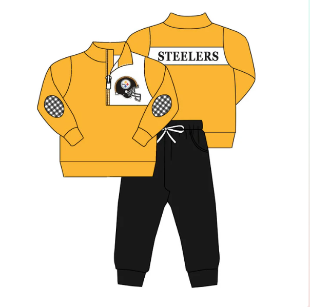 Deadline Sep 19 yellow zip pullover black pants boys team outfits