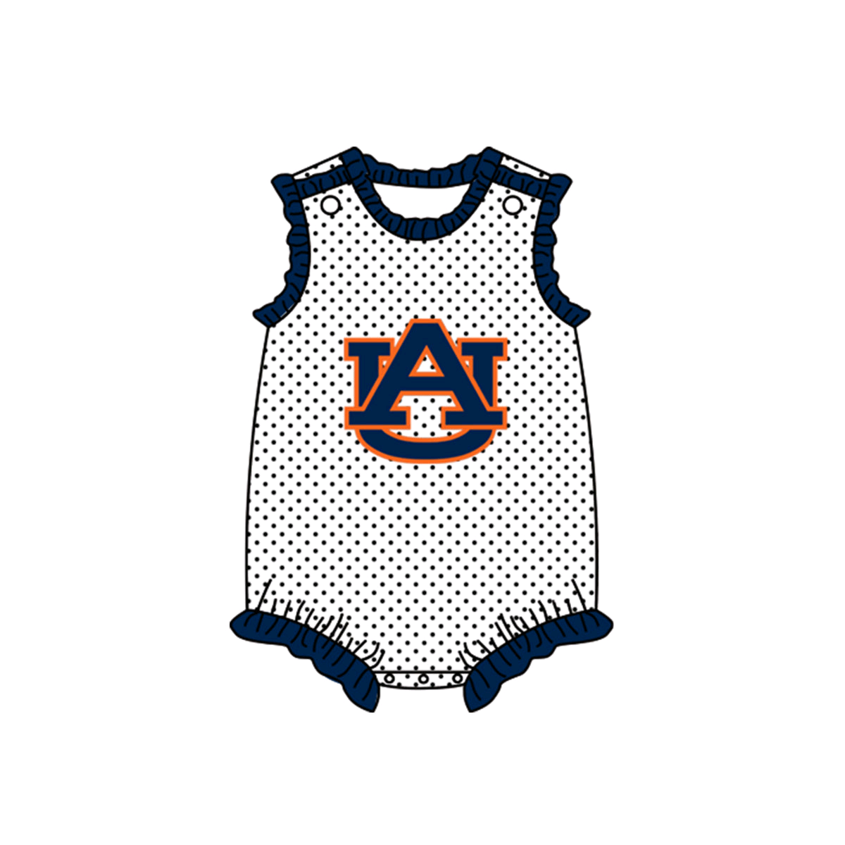 Deadline Sep 29 polka dots A U sleeveless girls team romper