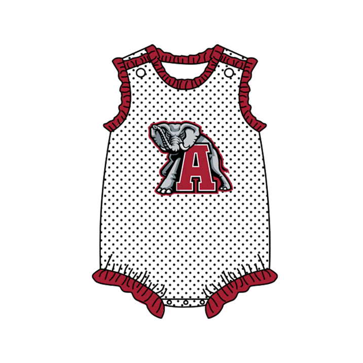 Deadline Sep 29 polka dots A elephant sleeveless girls team romper