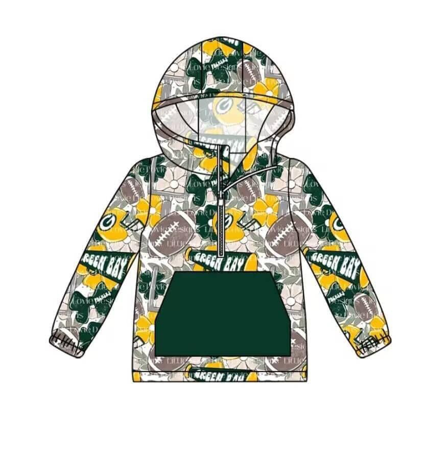 Deadline Oct 15 green pocket football kids team hoodie