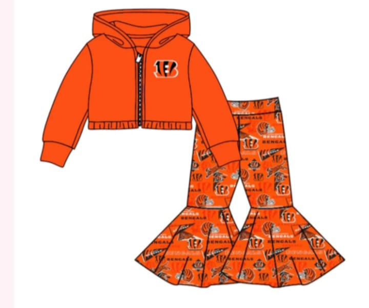 Deadline Nov 20 Orange B zipper hooded jacket pants kids team clothes