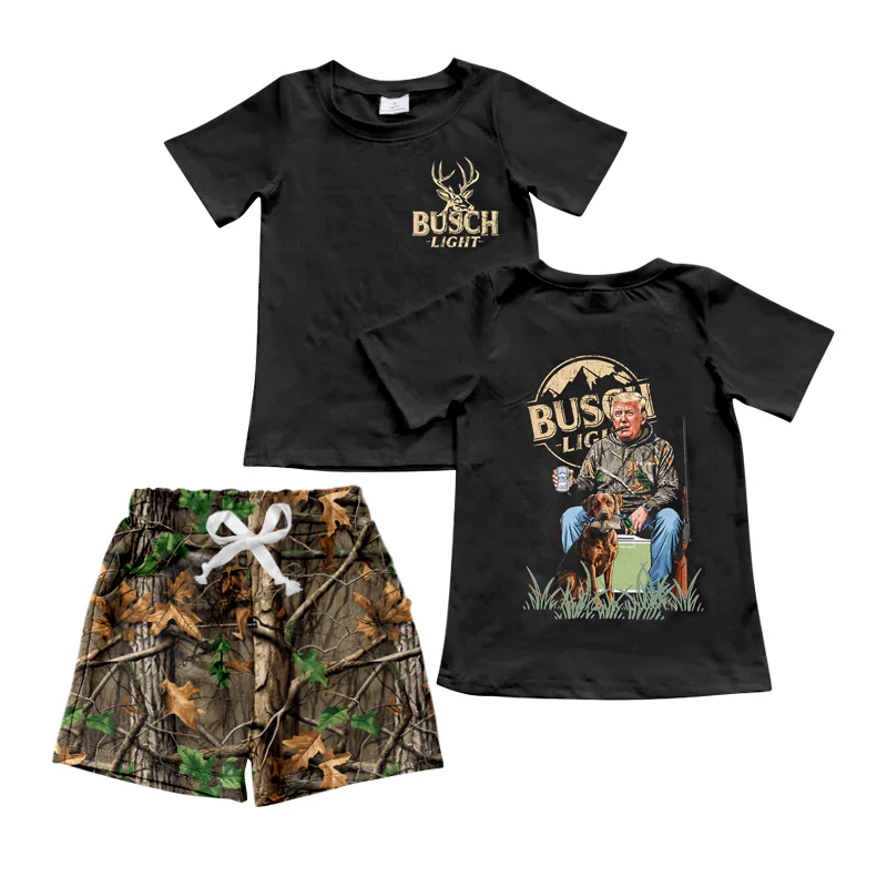 Deadline Nov 29 black deer top camo shorts boys clothes