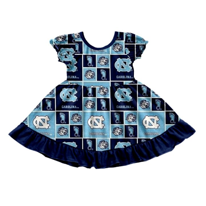 Deadline Jan 25 navy short sleeves ruffle girls team dresses