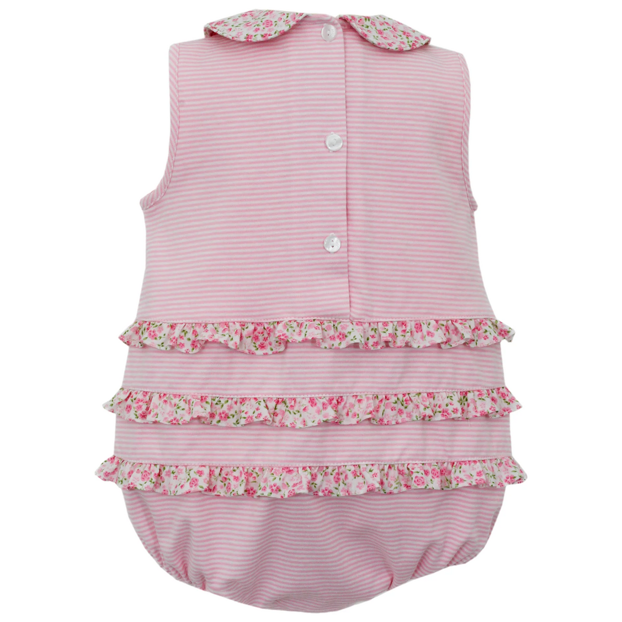Deadline Feb 1 sleeveless stripe floral ruffle baby girls romper