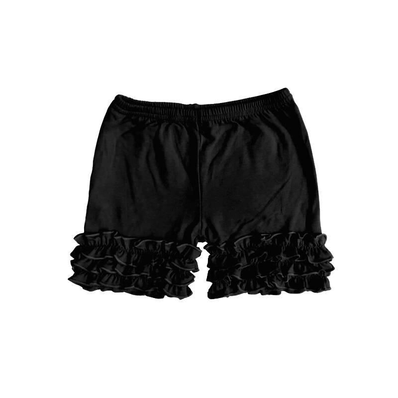 Deadline Feb 4 black cotton kids girls icing ruffle shorts