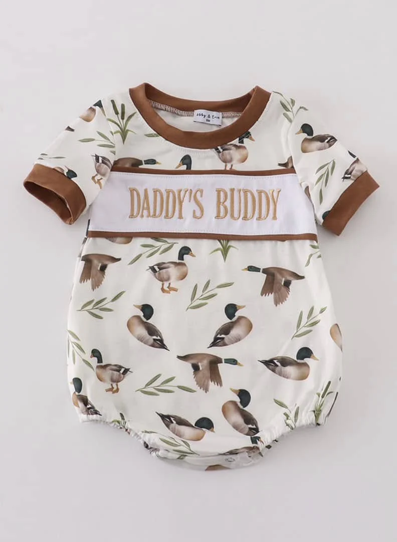 Deadline Feb 17 short sleeves daddy's buddy duck baby boy romper