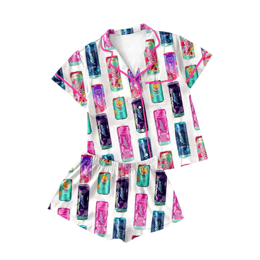 Deadline Feb 18 colorful short sleeves adult women button down pjs