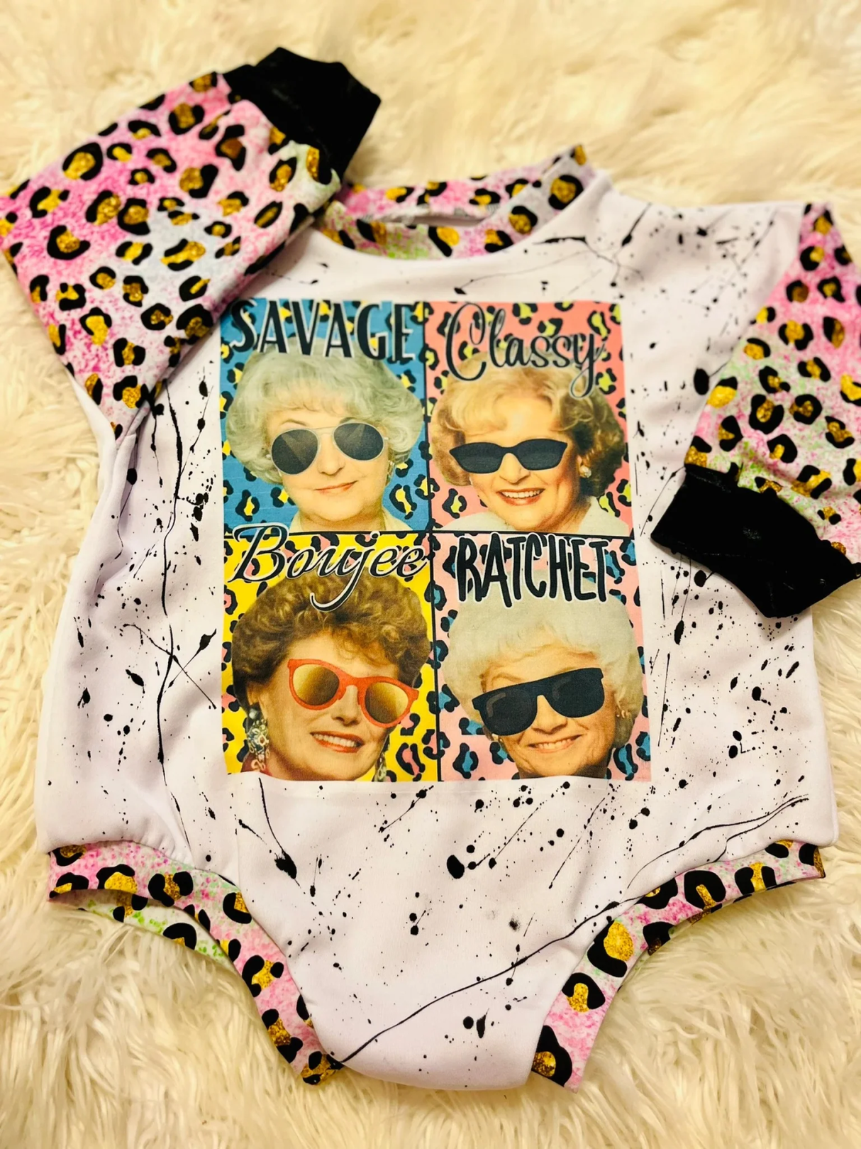 Deadline Feb 20 long sleeves leopard friends girls romper