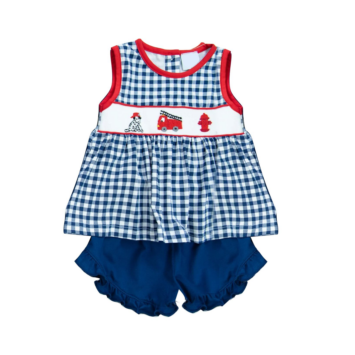 Deadline Feb 24 plaid sleeveless firetruck kids girls clothes