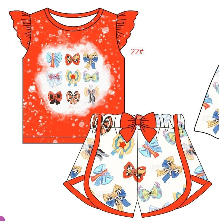 Deadline Feb 28 Bleached princess bow baby girls clothes