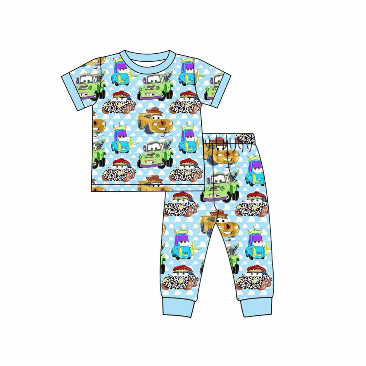 Deadline March 5 light blue car toy kids boys pajamas