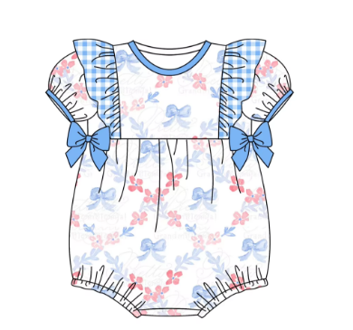 Deadline March 16 blue red bows baby girls 4th of july romper