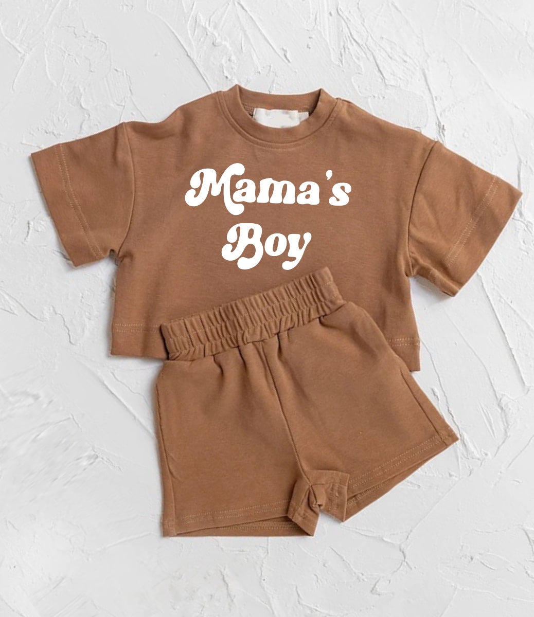 Deadline March 23 brown mama's boy top shorts kids outfits