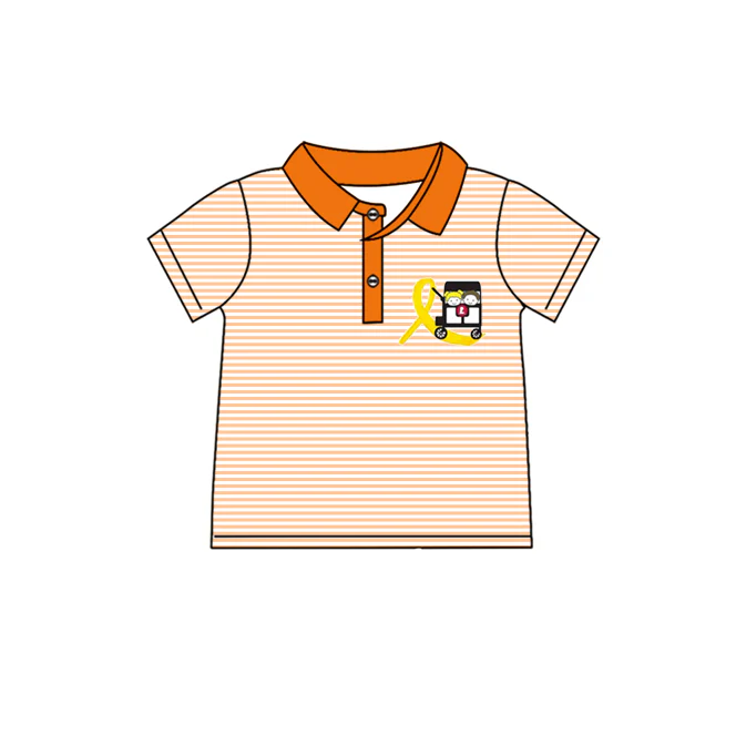 Deadline March 25 yellow stripe short sleeves boys polo shirt